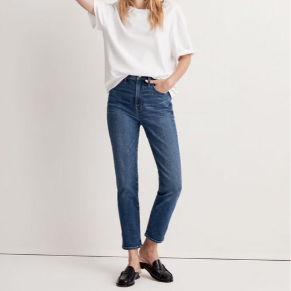 Madewell The Tall Perfect Vintage Jean 27T Manorford Wash Straight Hi Rise NI484